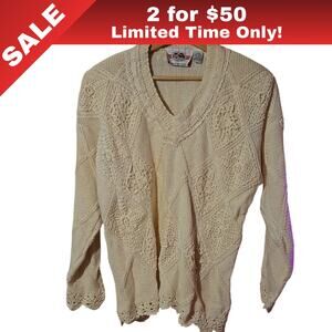 [Sale: 2 for $50!] Like New White Knit Sweater – Size 18W – Classic & Cozy 0154